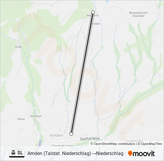 Plan de la ligne SL de téléphérique