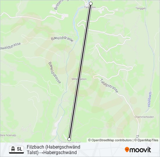 SL Cable Car Line Map