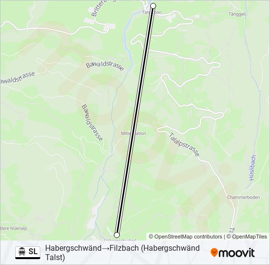 SL Cable Car Line Map