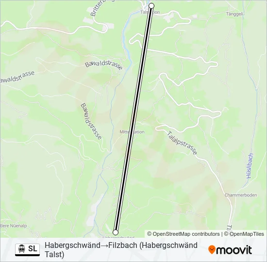 Plan de la ligne SL de téléphérique