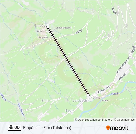 GB Cable Car Line Map