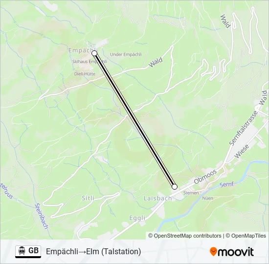 GB Cable Car Line Map