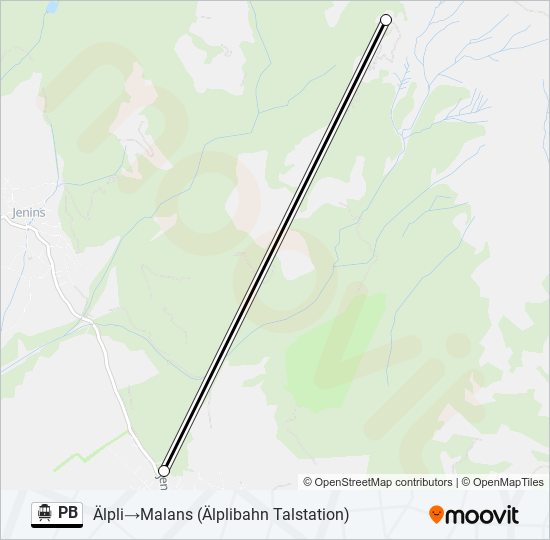 PB Cable Car Line Map