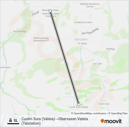 Plan de la ligne SL de téléphérique