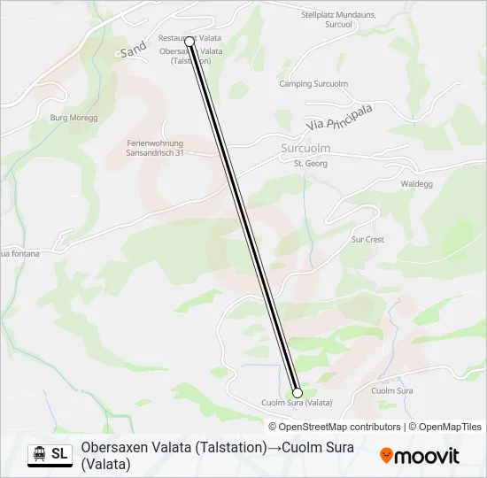 Plan de la ligne SL de téléphérique