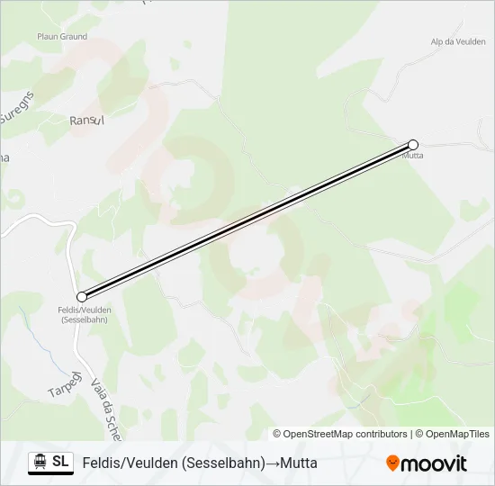 Plan de la ligne SL de téléphérique