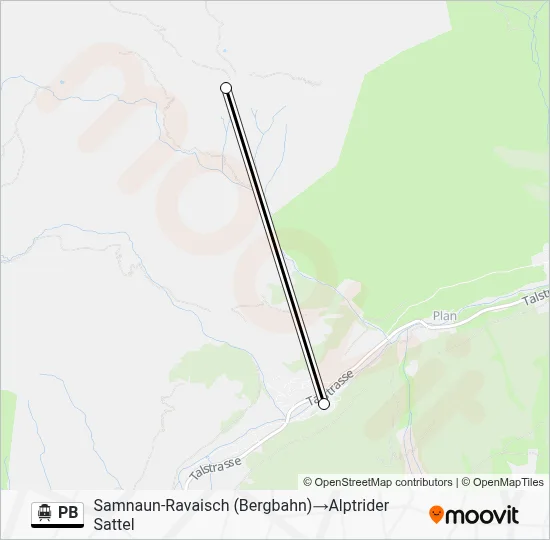 PB Cable Car Line Map