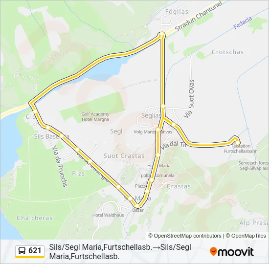 621 Bus Line Map