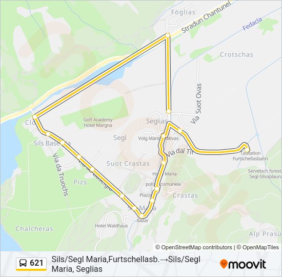 621 Bus Line Map