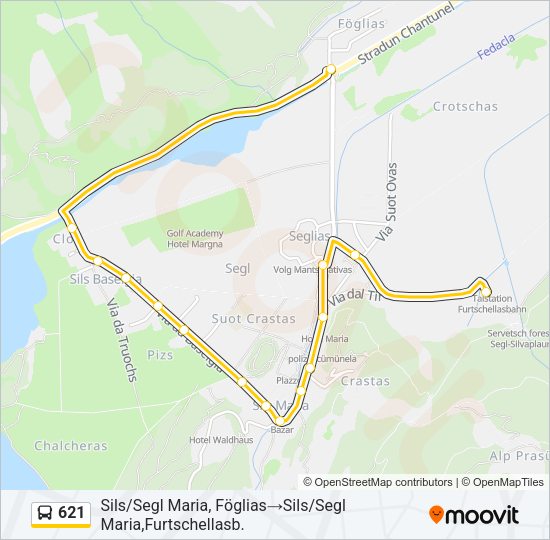 621 Bus Line Map