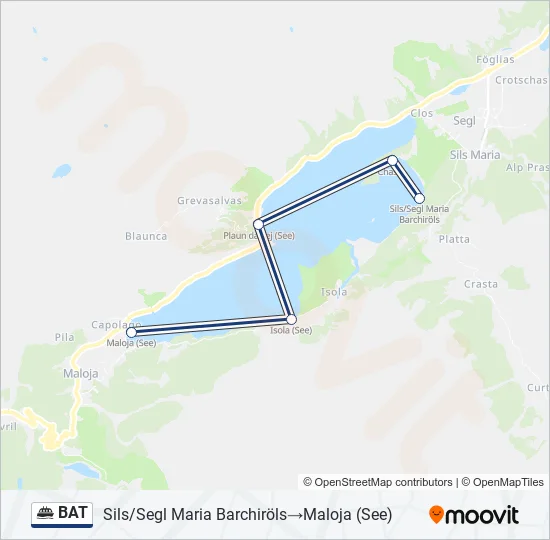 Plan de la ligne BAT de ferry
