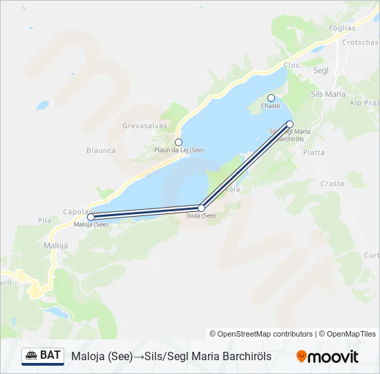 Plan de la ligne BAT de ferry