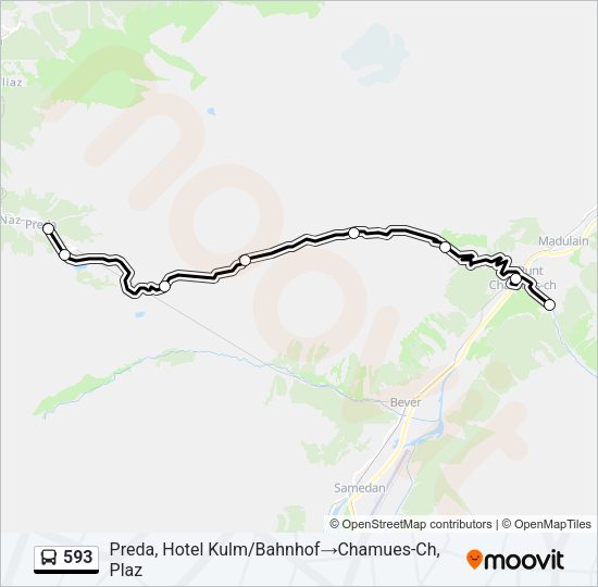593 Bus Line Map