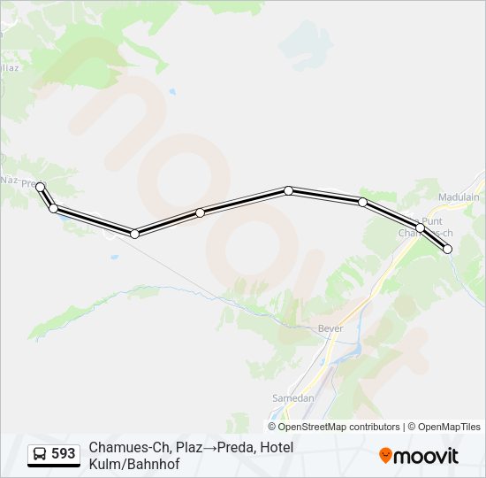 593 Bus Line Map