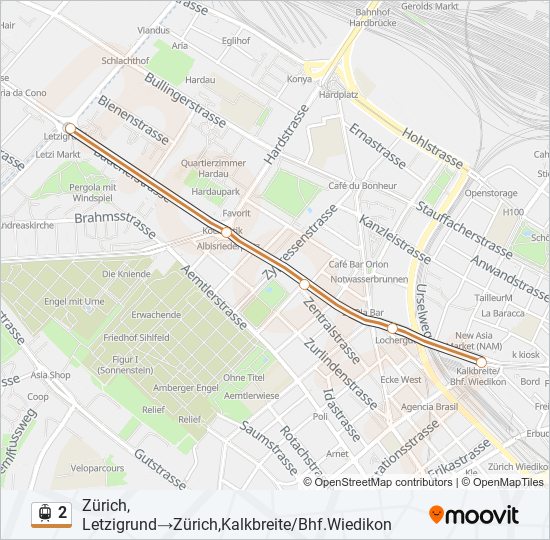 2 light rail Line Map