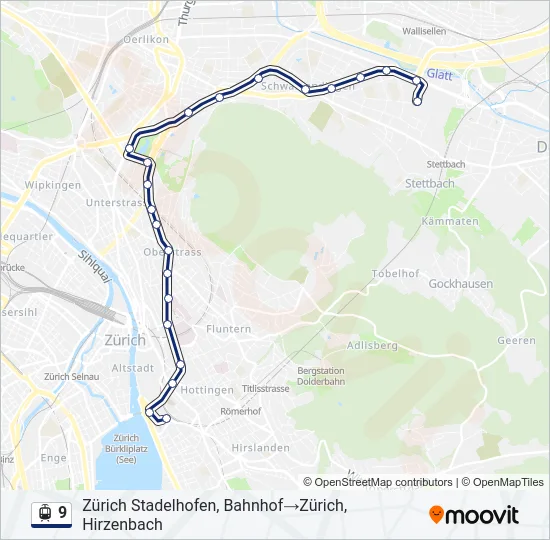 9 Light Rail Line Map