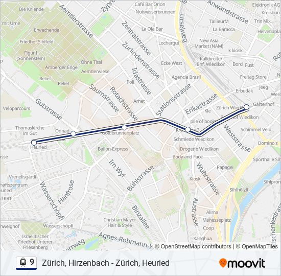 9 light rail Line Map