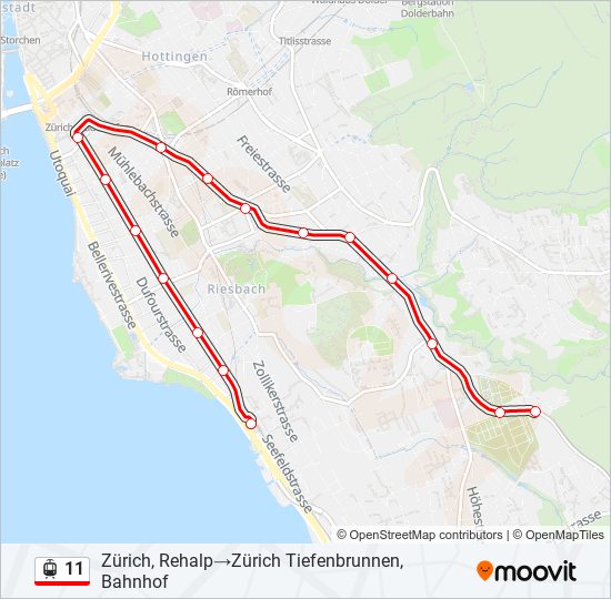 Straßenbahnlinie 11 Karte