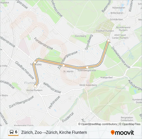 6 Bus Line Map