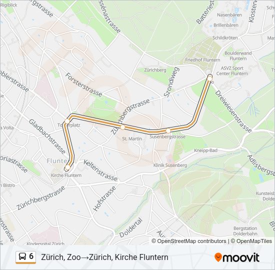 6 Bus Line Map