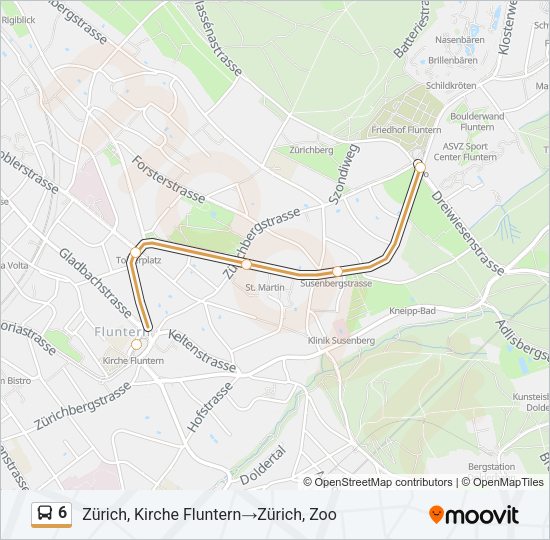 6 Bus Line Map