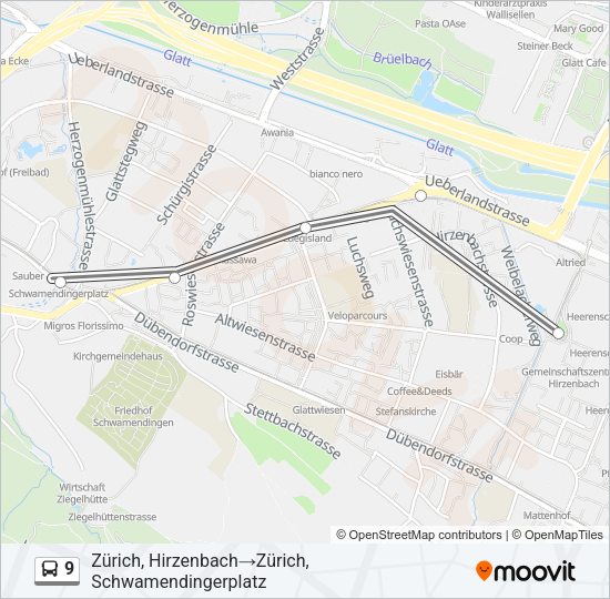 9 Bus Line Map