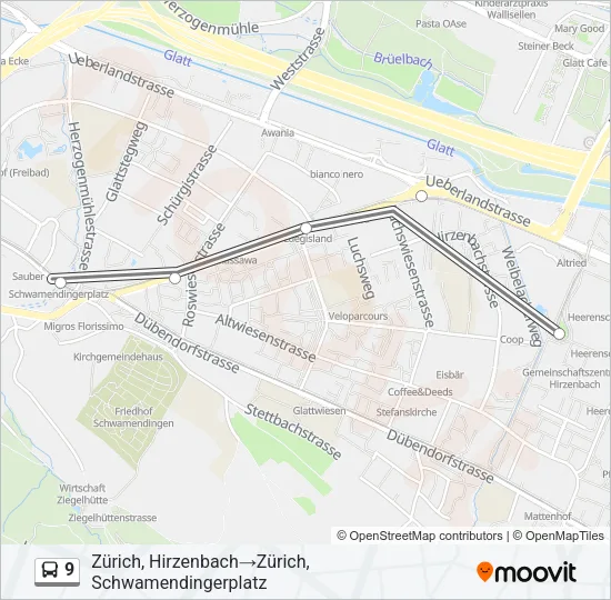 9 Bus Line Map
