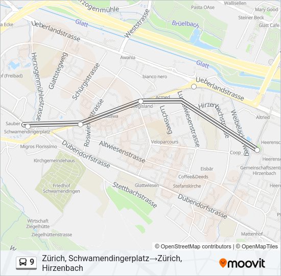 9 Bus Line Map
