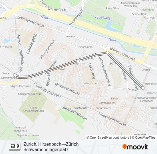 9 Bus Line Map