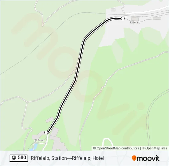 Plan de la ligne 580 de tram