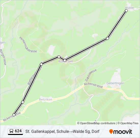 624 Bus Line Map