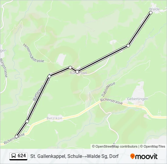 624 Bus Line Map