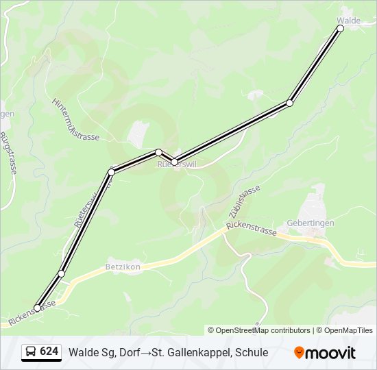 624 Bus Line Map