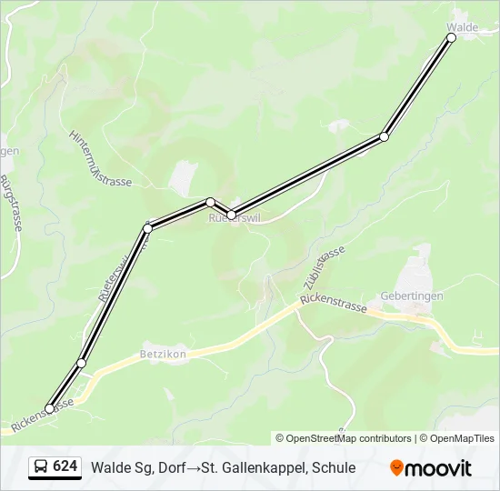 624 Bus Line Map