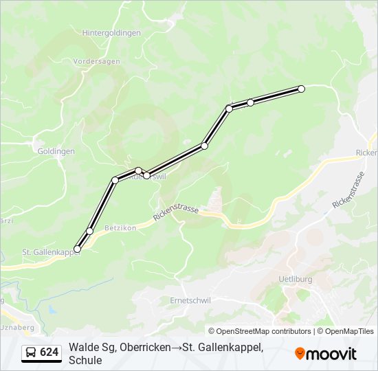 624 Bus Line Map