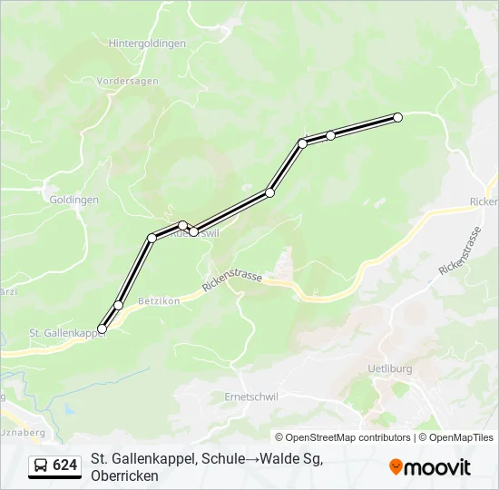 624 Bus Line Map