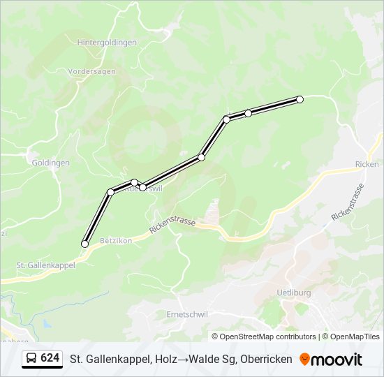624 Bus Line Map