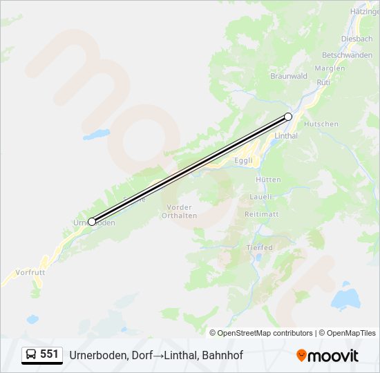 551 Bus Line Map