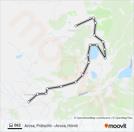 Plan de la ligne 062 de bus