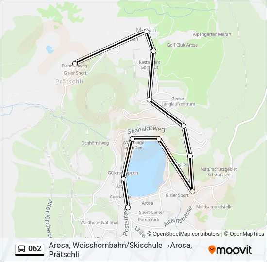 Plan de la ligne 062 de bus