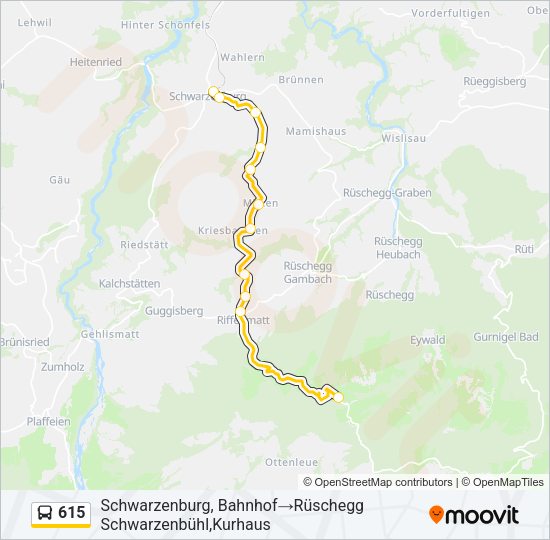 615 Bus Line Map