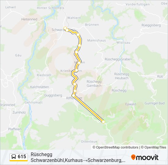615 Bus Line Map