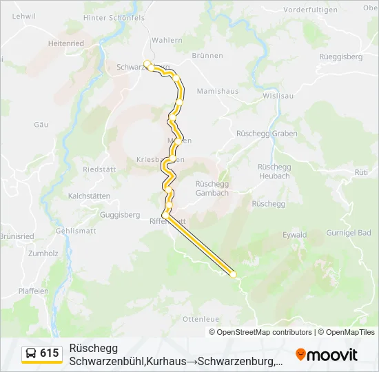 615 Bus Line Map