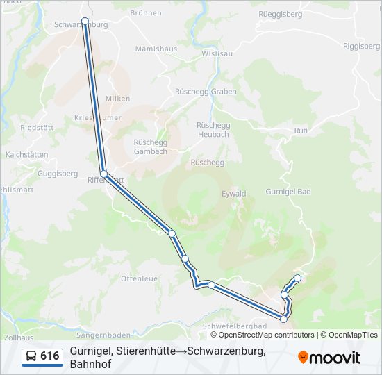 616 Bus Line Map