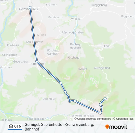 616 Bus Line Map