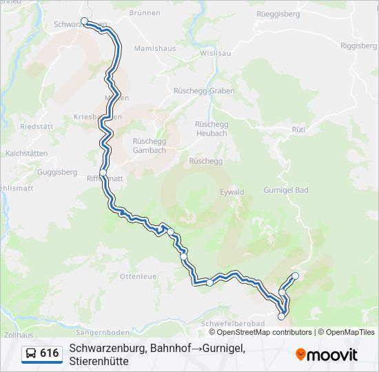 616 Bus Line Map
