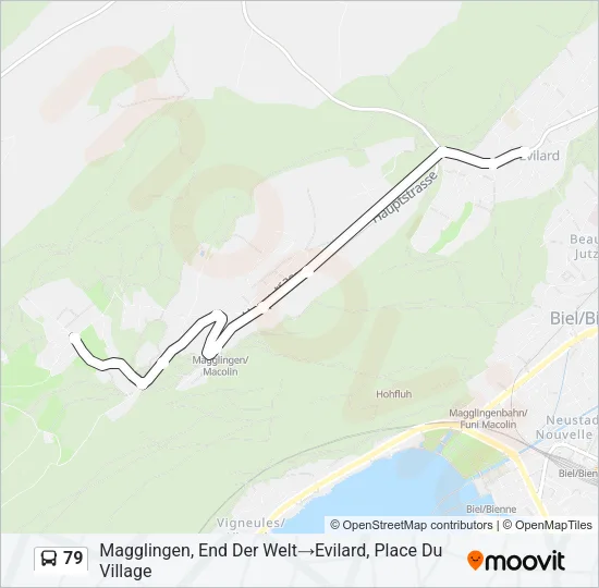 Plan de la ligne 79 de bus