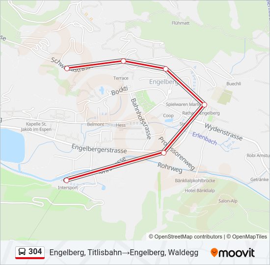 304 Bus Line Map