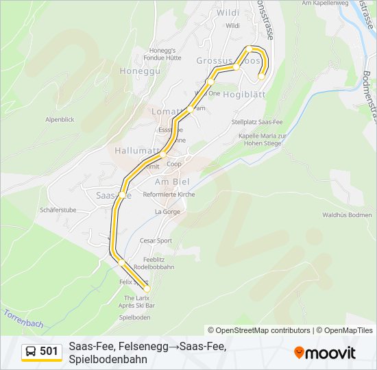 501 Bus Line Map