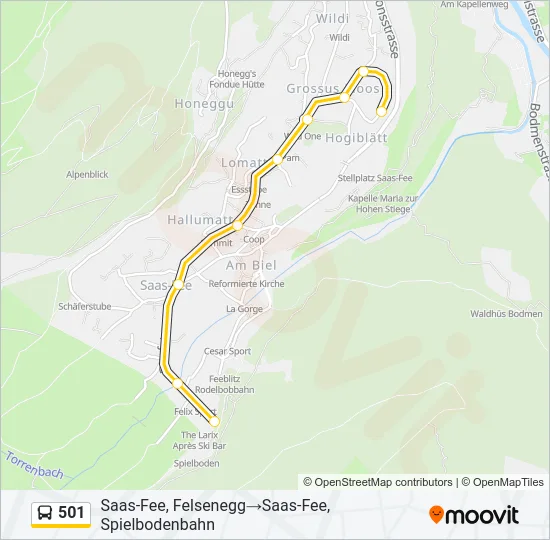 501 Bus Line Map